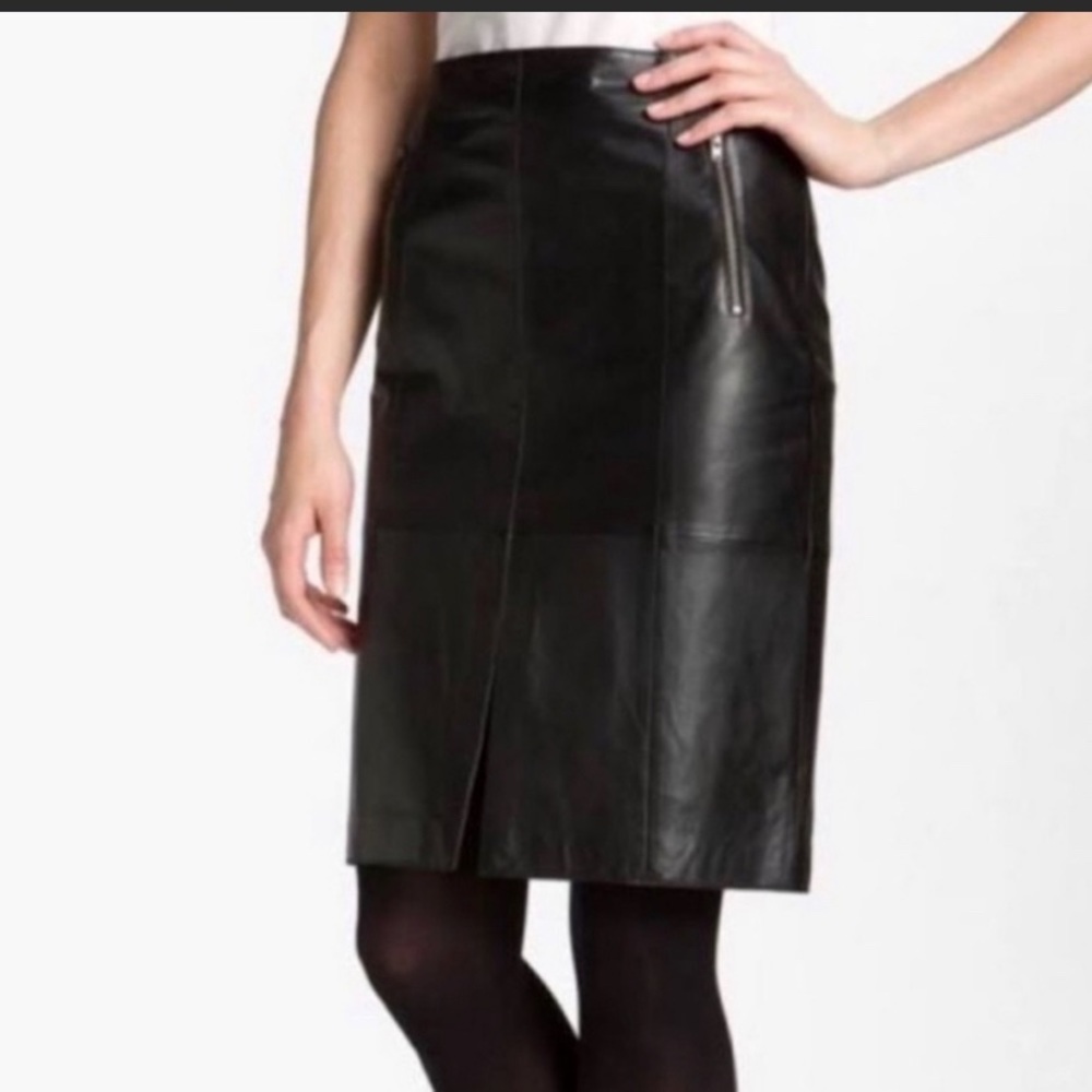 COPY - Halogen Leather Black Pencil Skirt Sz 4